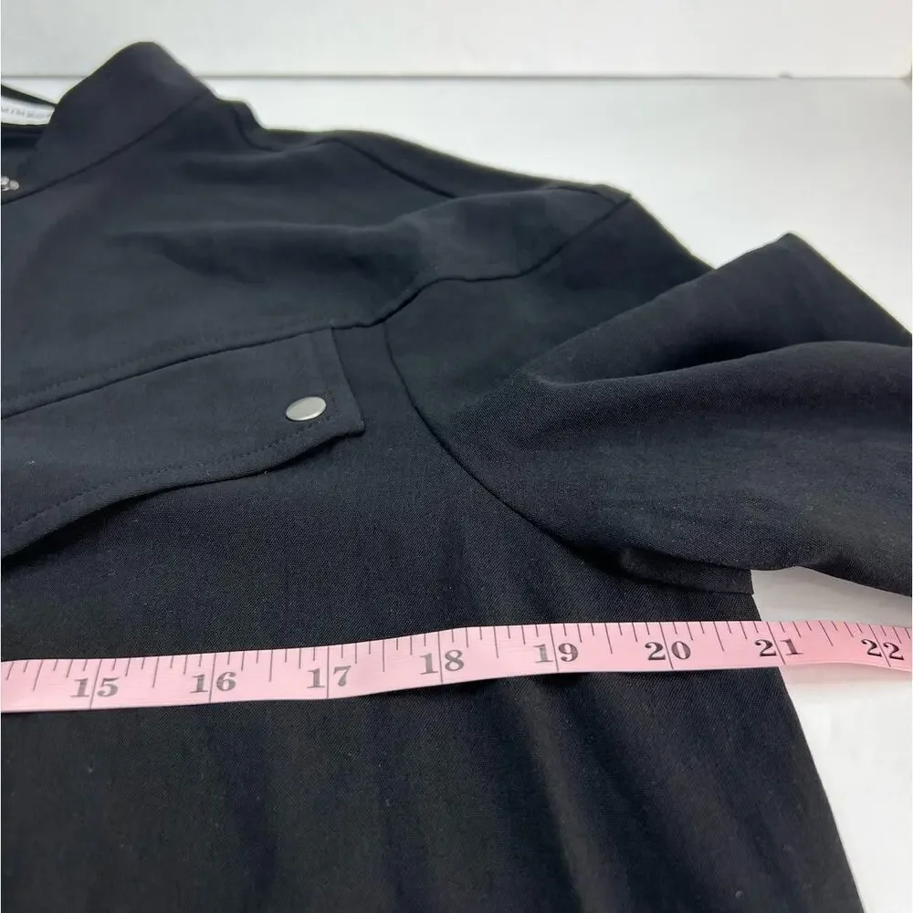 Rebecca Minkoff Callie Black Button Down Shirt Dress Small Pockets No Belt - Picture 8 of 10